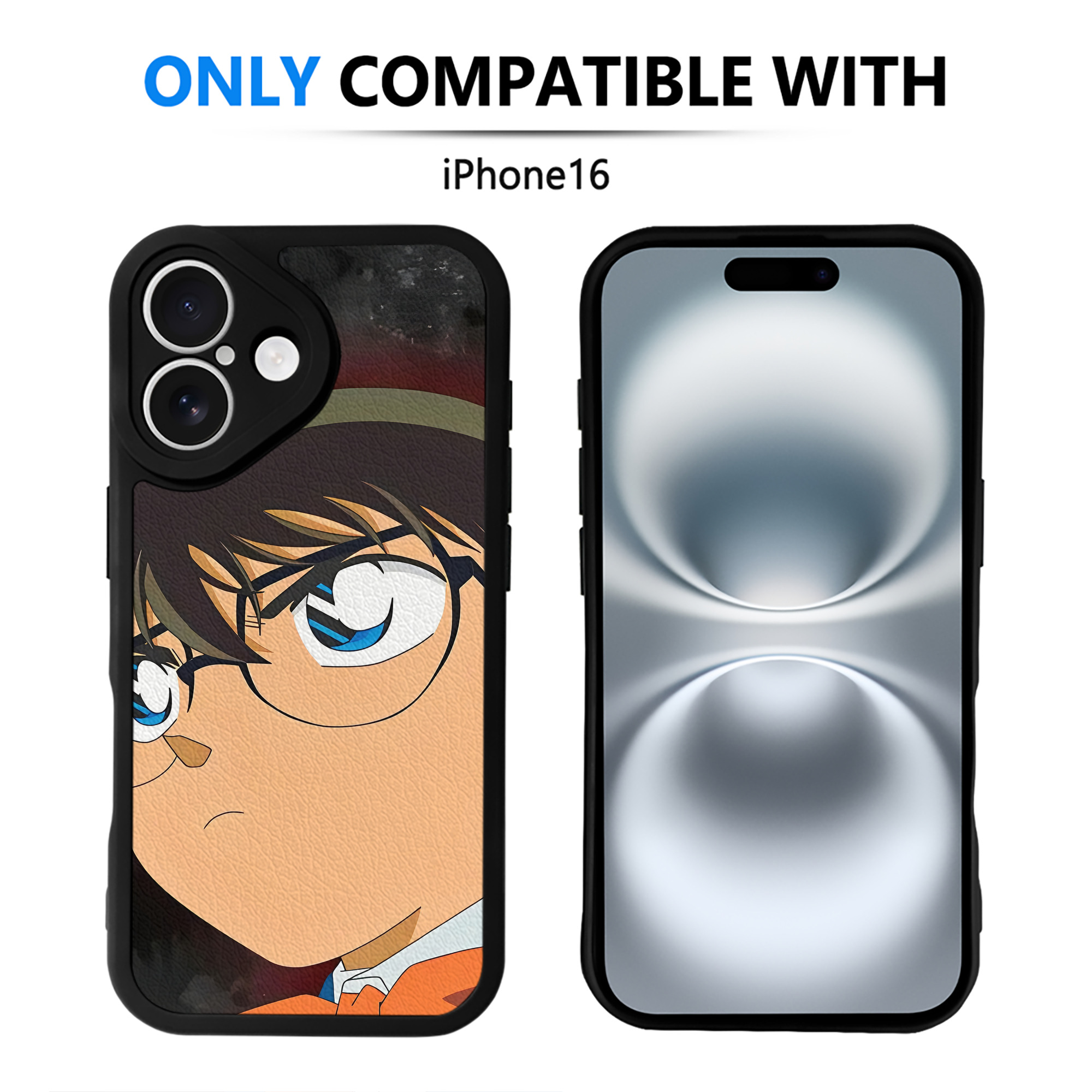 （画像用） 名探偵コナン Detective Conan 【iPhone 16シリーズ対応】シリコンスマホケース（レザー調） 材質：シリコン